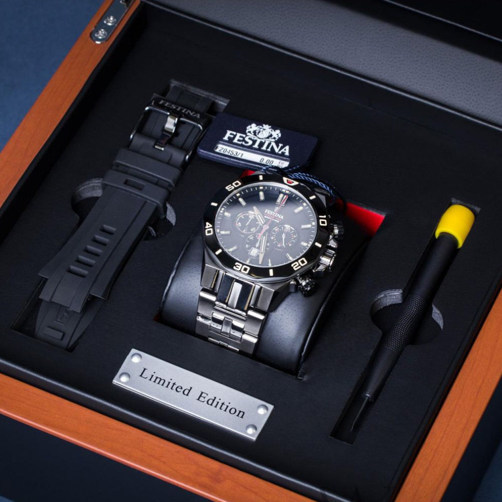 Festina Men's Quartz Black Dial Watch - f20453/1 SET