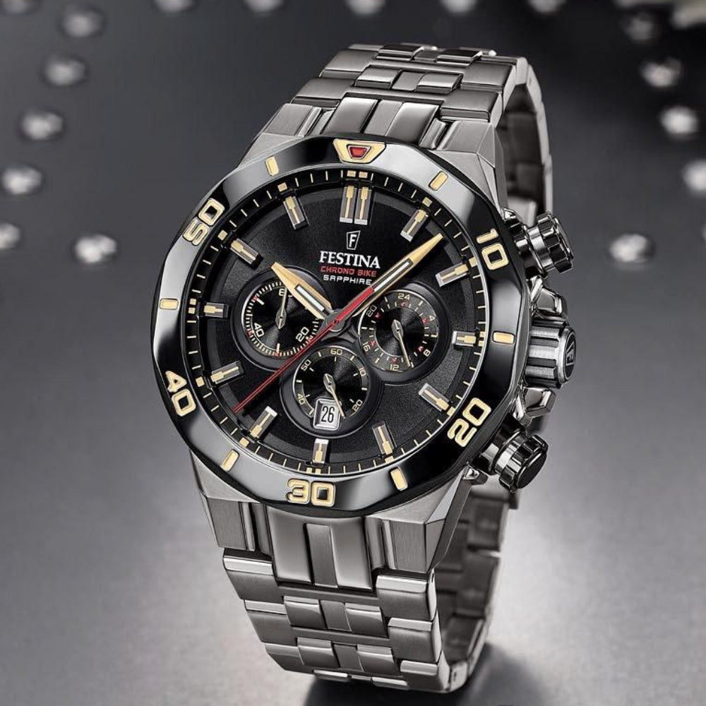 Festina Men's Quartz Black Dial Watch - f20453/1 SET