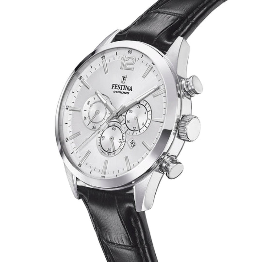 Men's watch, quartz movement, silver dial - F20542/1