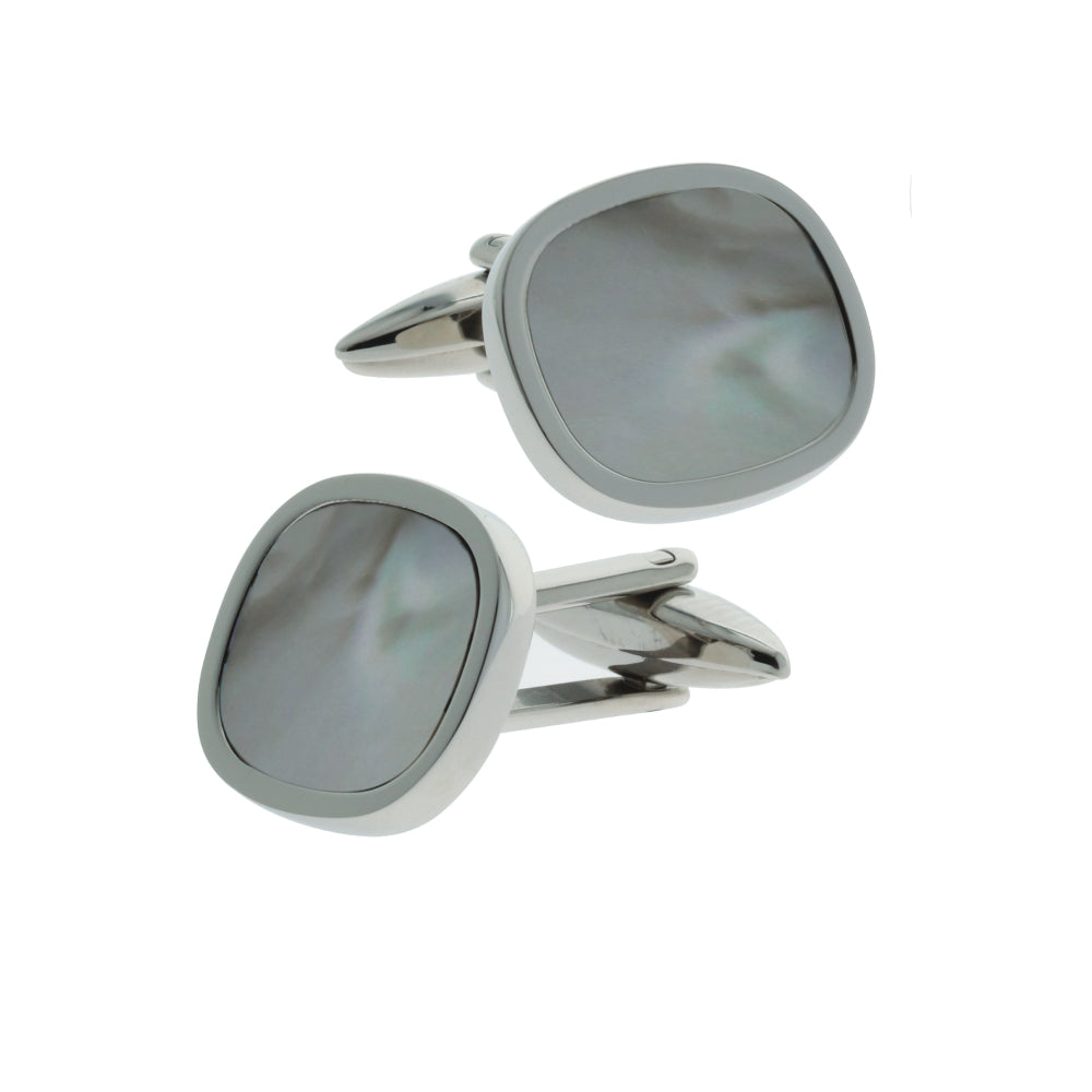 Murex pearl white and silver cufflinks - MURCF-0020