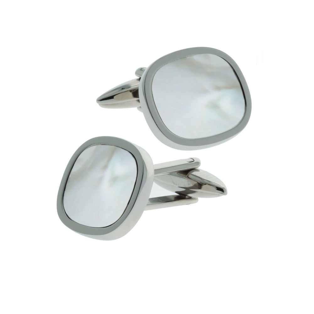 White and silver cufflinks from Murex - MURCF-0021