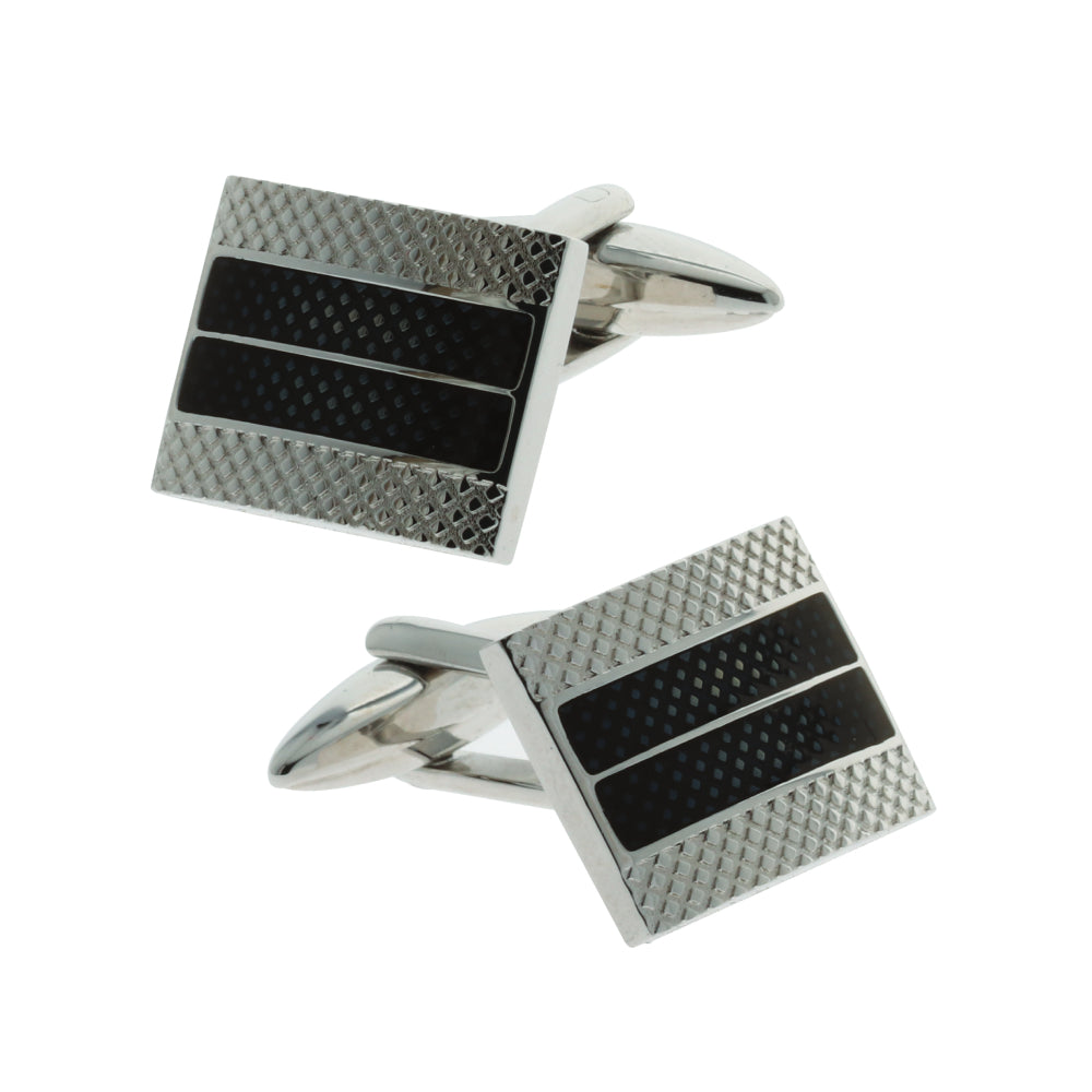 Black and silver cufflinks from Optima - OPTCF-0027