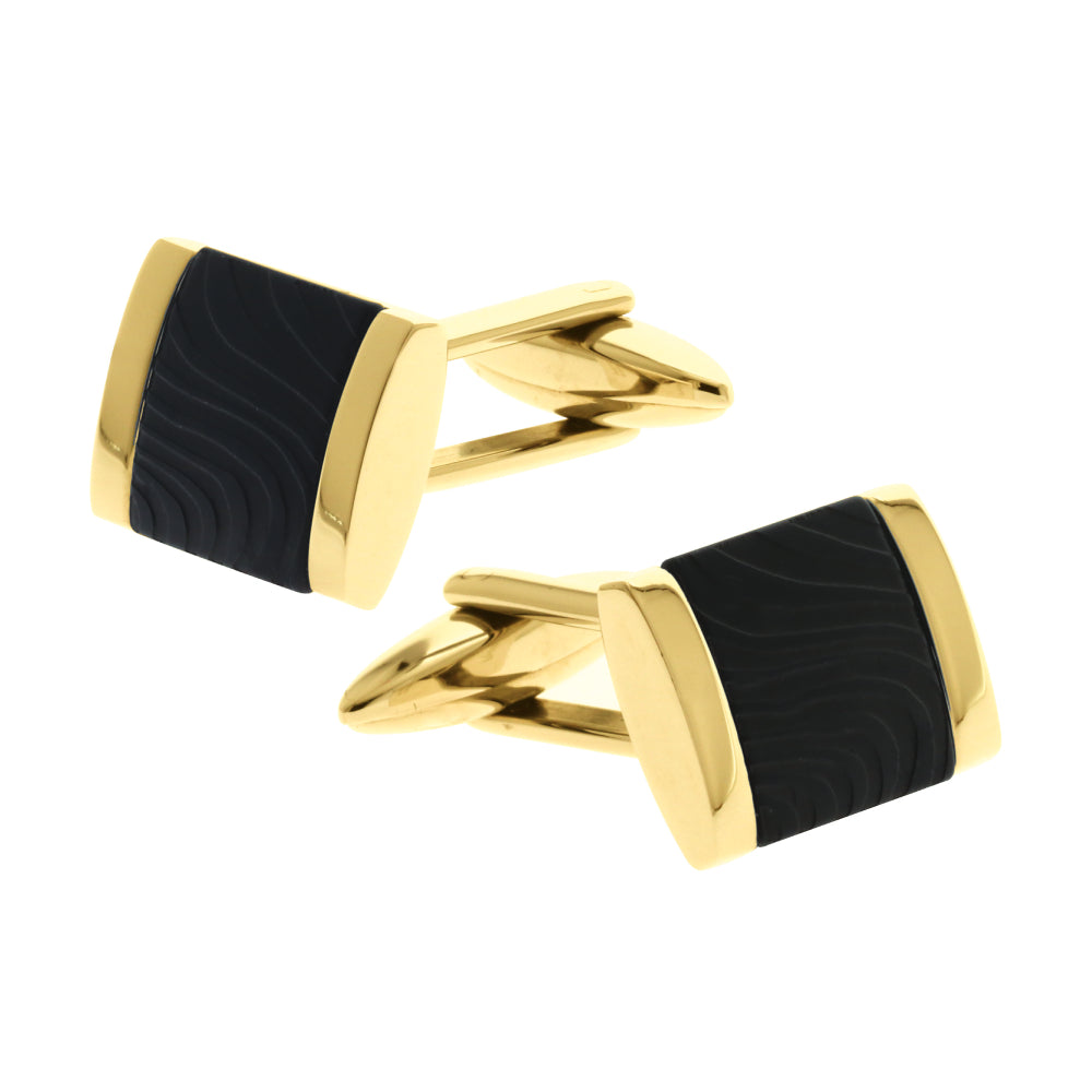 Black and gold cufflinks from Optima - OPTCF-0029