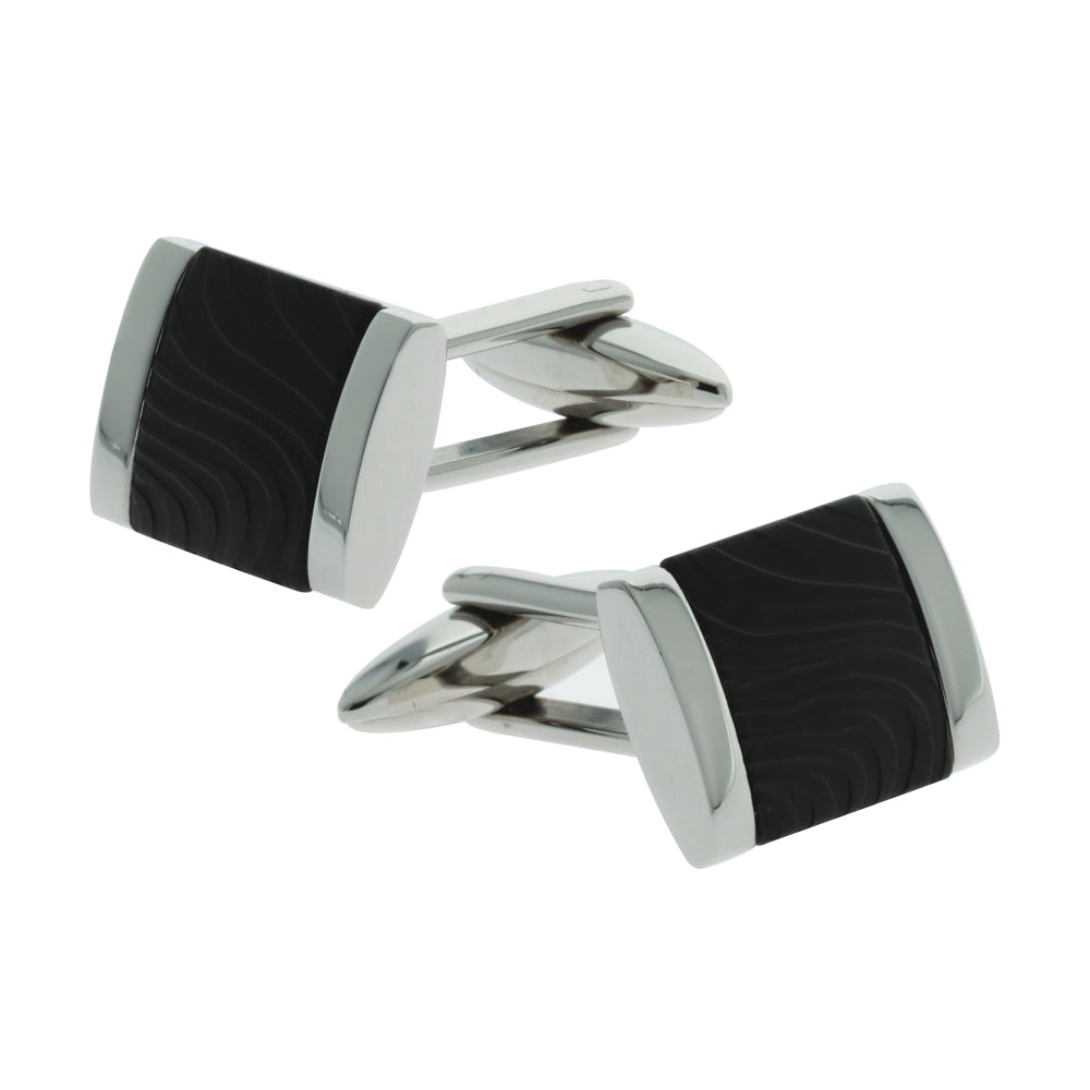 Black and silver cufflinks from Optima - OPTCF-0015