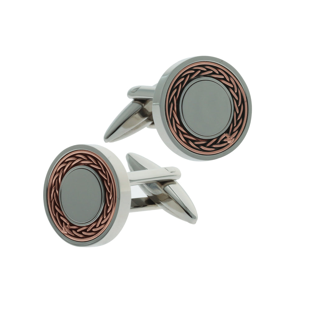 Cufflinks in rose gold and silver from Optima - OPTCF-0007