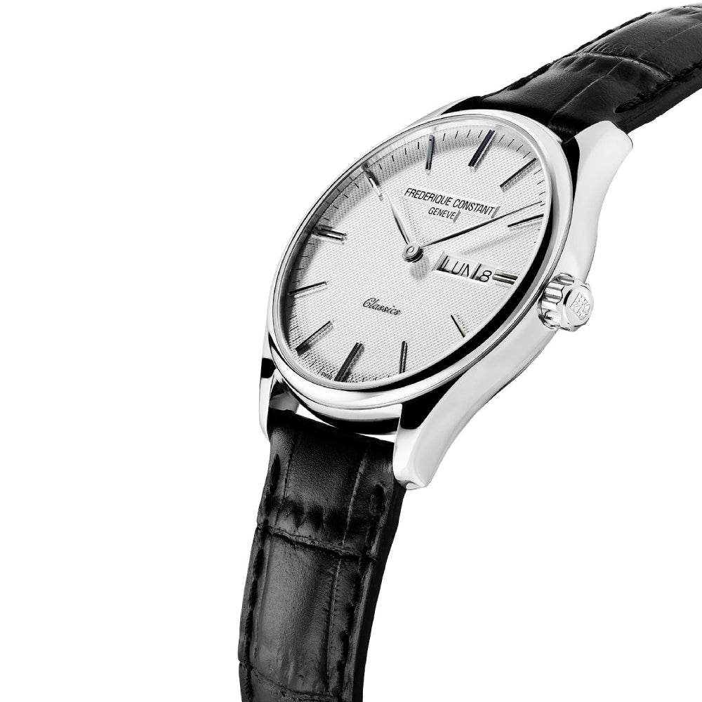 ساعة فريدريك كونستانت الرجالية بحركة كوارتز ولون مينا أبيض - FC-0067