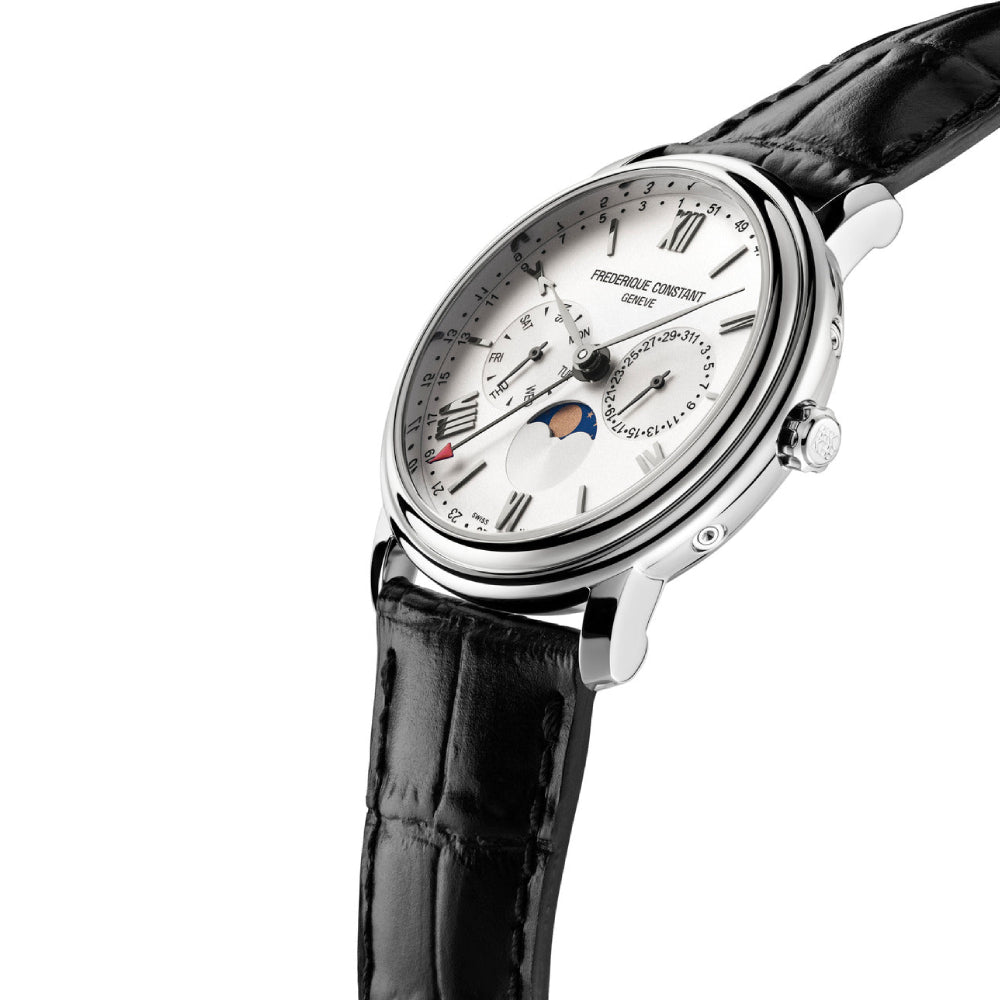 ساعة فريدريك كونستانت الرجالية بحركة كوارتز ولون مينا أبيض - FC-0059