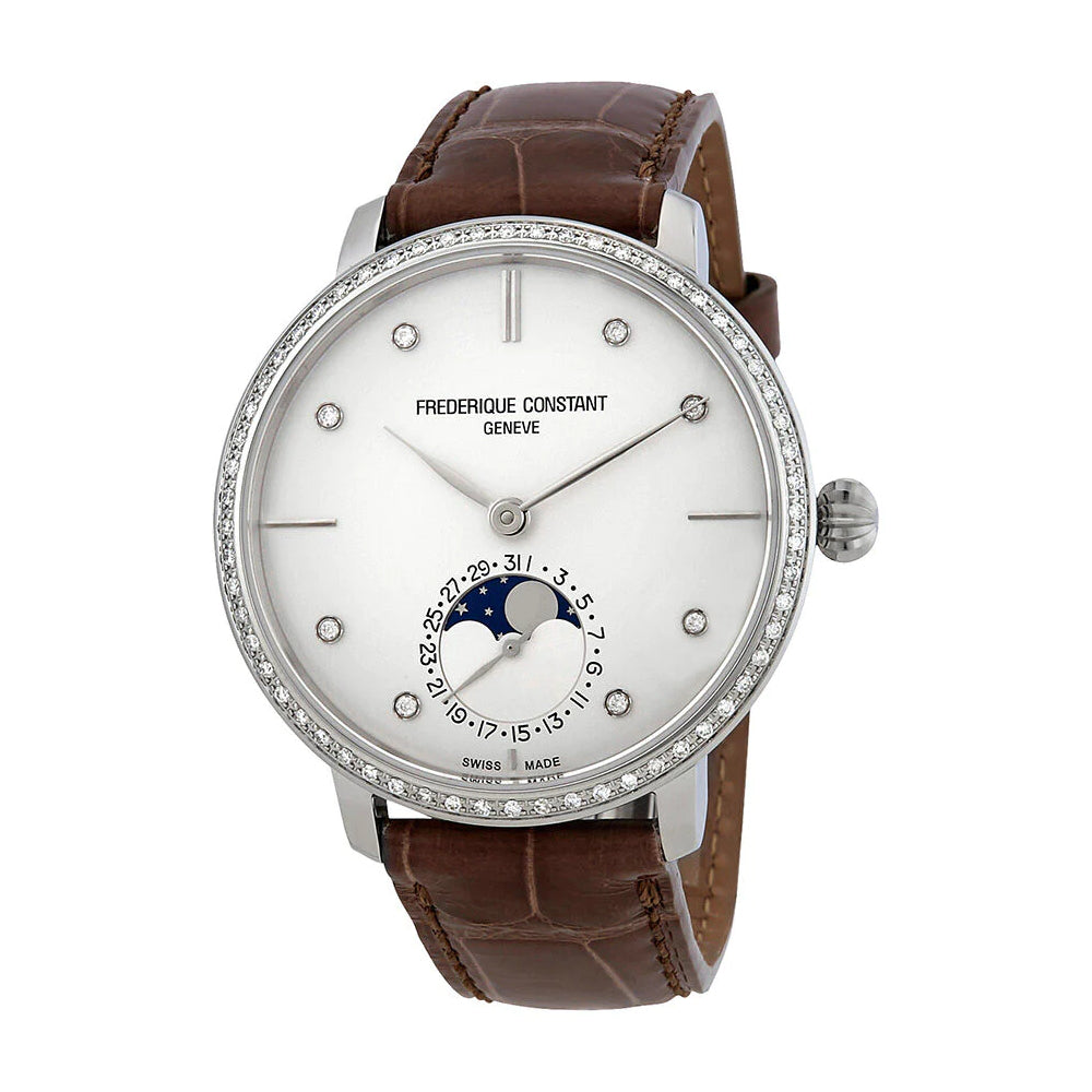 Frederique Constant Men's Automatic Movement Silver Dial Watch - FC-0086(60/D 0.4972CT)
