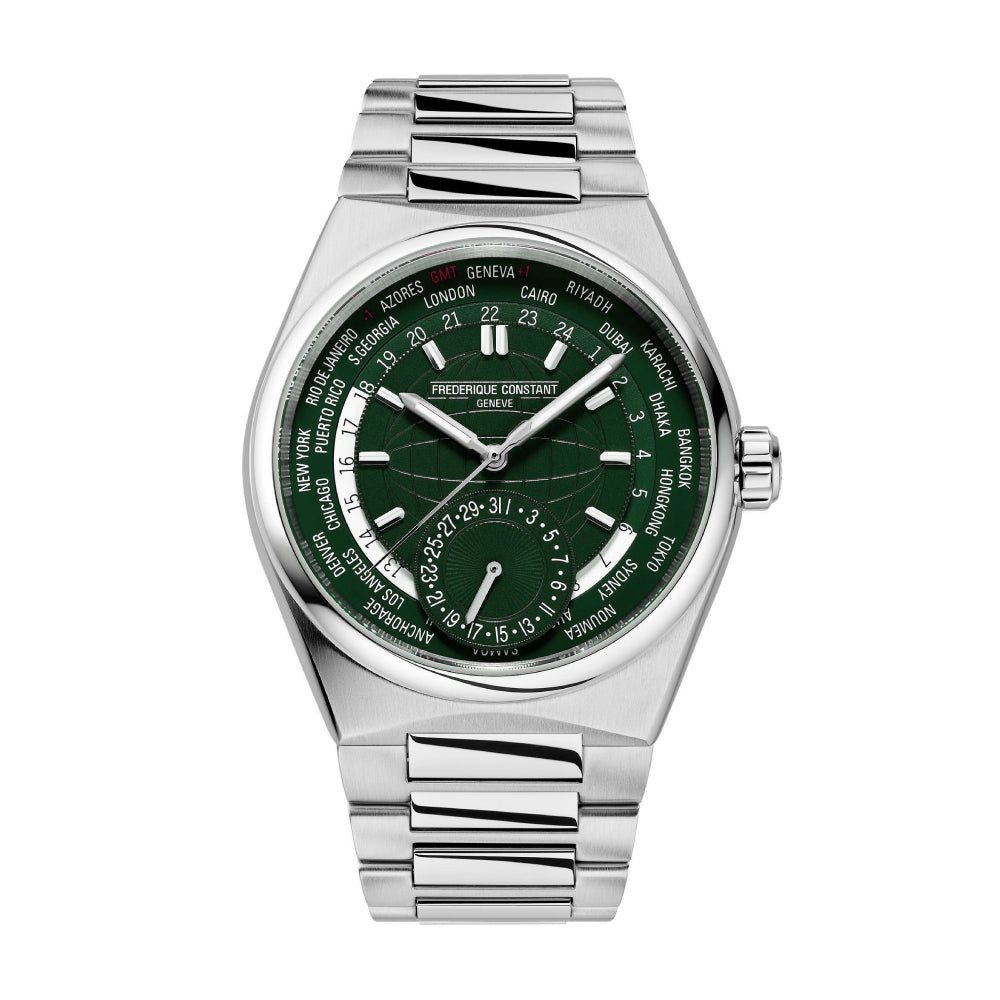 Frederique Constant Men's Automatic Movement Green Dial Watch - FC-0234+R.STRAP