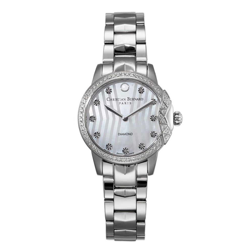 Christian Bernard Women's Quartz White Dial Watch - CB-0020(11/D0.05CT)