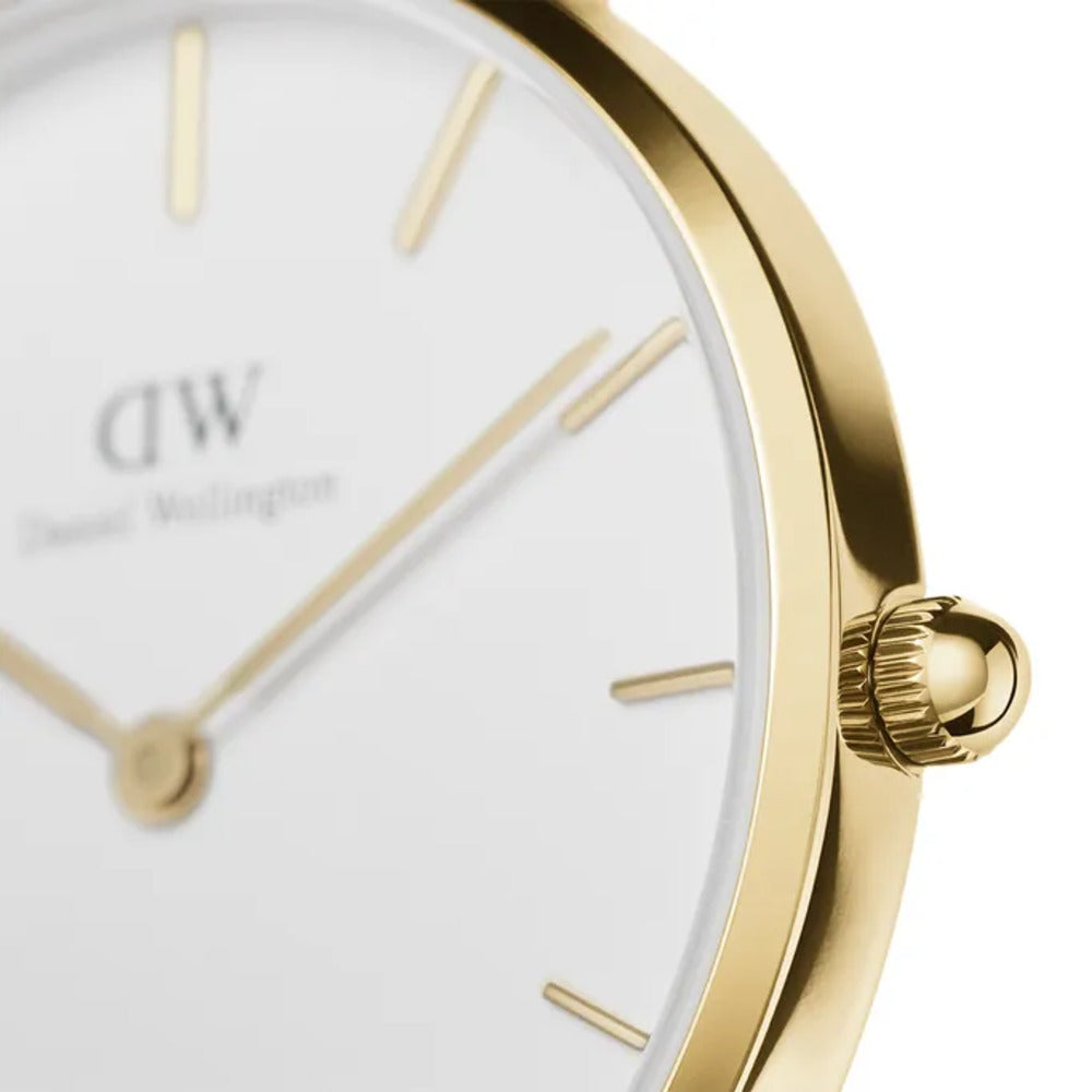 ساعة دانيال ولينغتون النسائية بحركة كوارتز ولون مينا أبيض - DW-1305