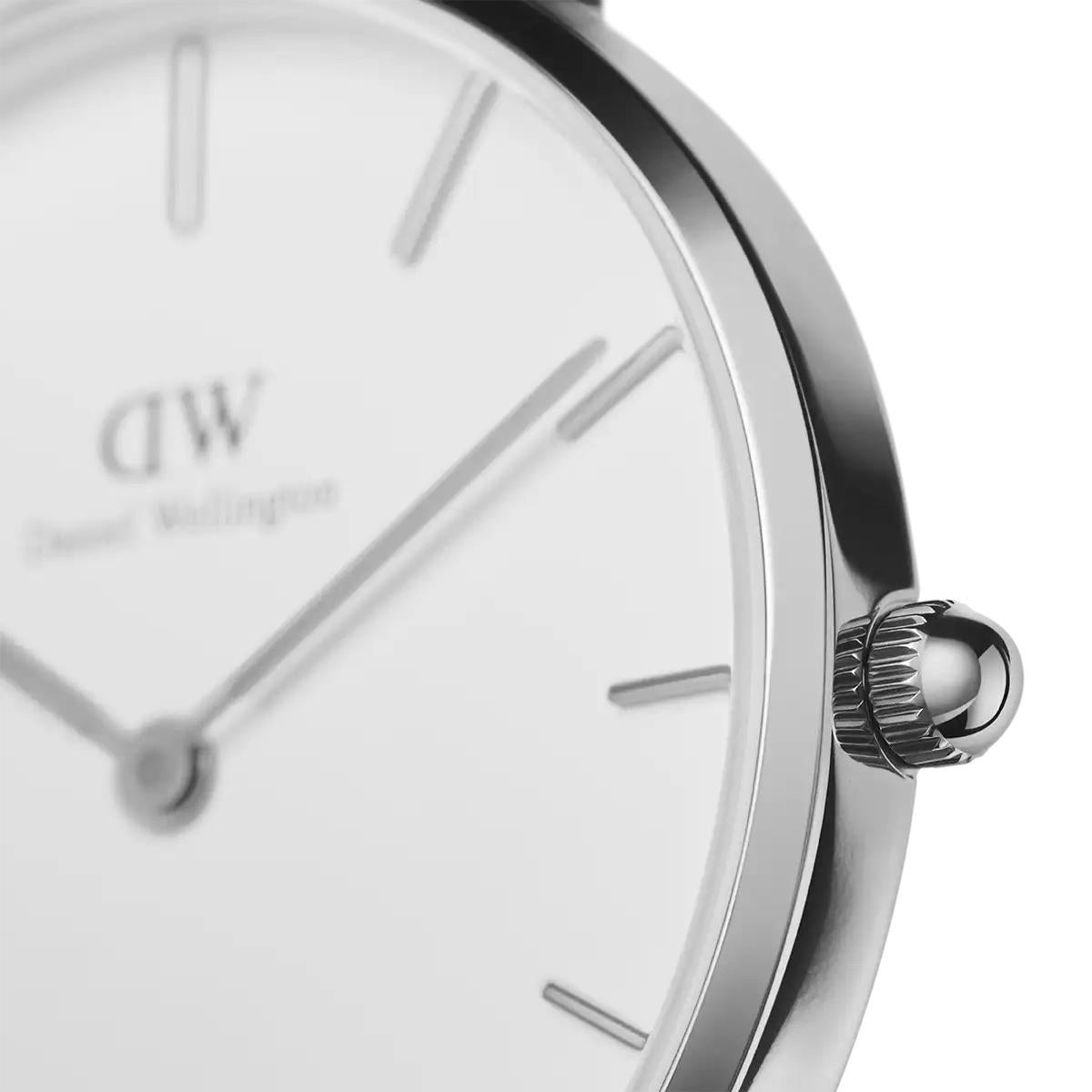 ساعة دانيال ولينغتون النسائية بحركة كوارتز ولون مينا أبيض - DW-1234