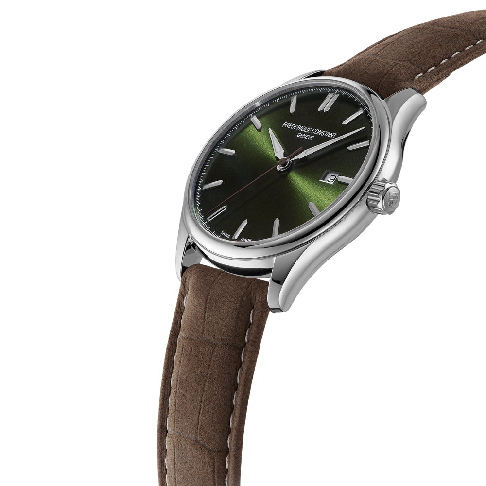 ساعة فريدريك كونستانت الرجالية بحركة كوارتز ولون مينا أخضر - FC-0226