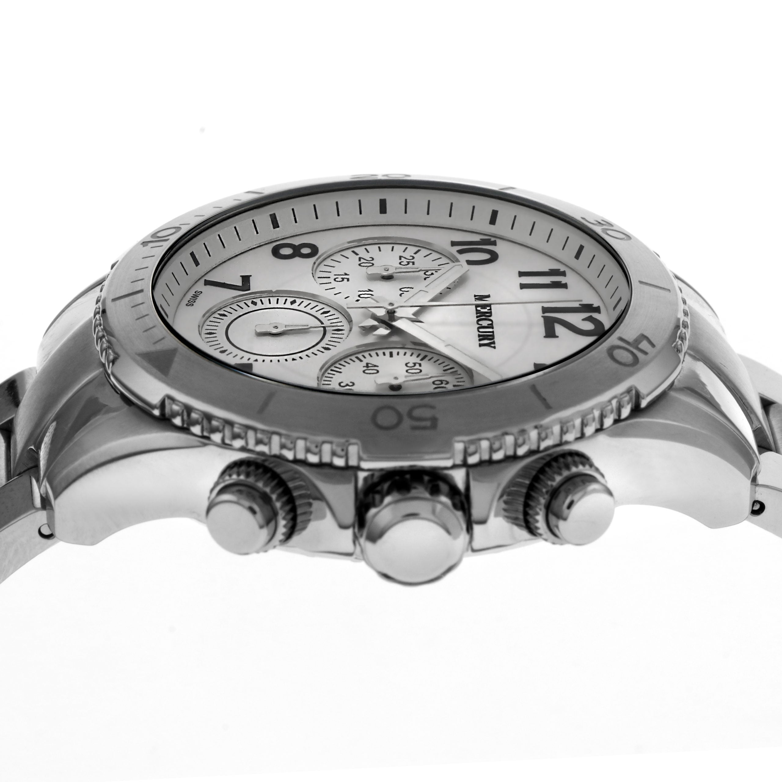 Mercury Men's Swiss Quartz Watch with White Dial - MER-0006