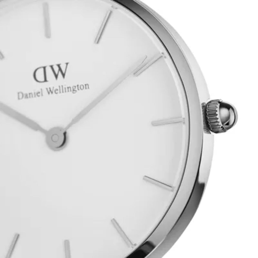 ساعة دانيال ولينغتون النسائية بحركة كوارتز ولون مينا أبيض - DW-1243