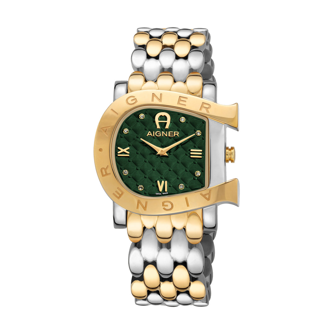 Aigner Women's Quartz Green Dial Watch - AIG-0165(D/8 0.04CT)