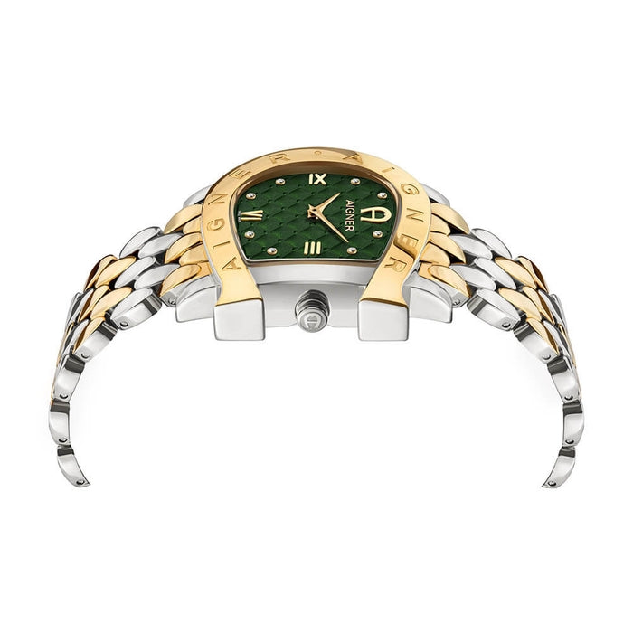 Aigner Women's Quartz Green Dial Watch - AIG-0165(D/8 0.04CT)