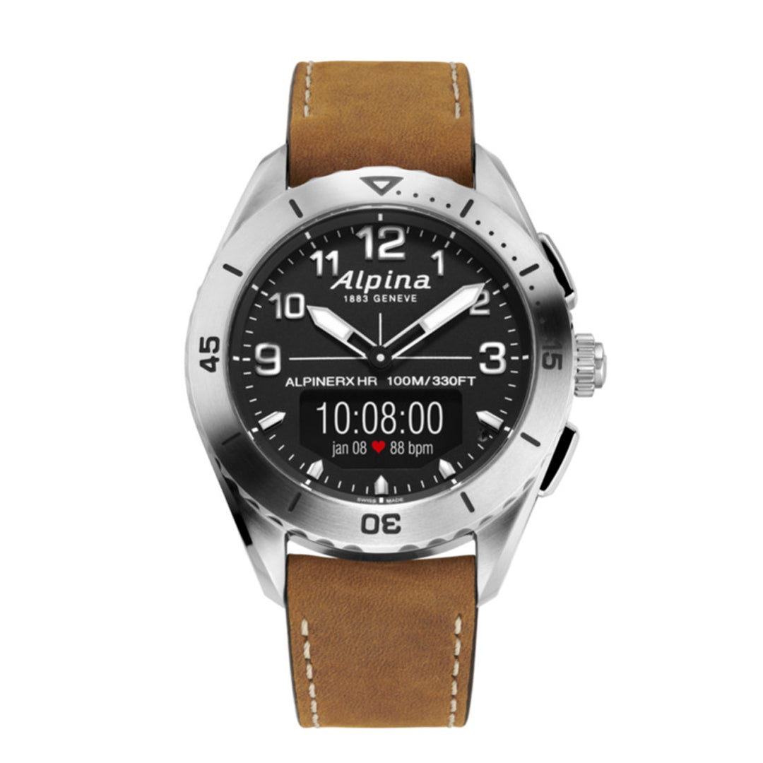 Alpina Men's Quartz Black Dial Watch - ALP-0078+Strap+Charger