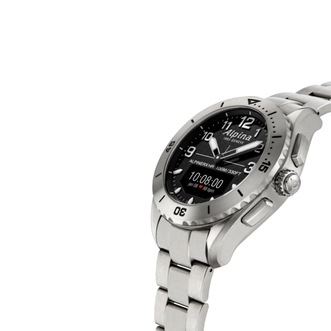 Alpina Men's Quartz Black Dial Watch - ALP-0082+Strap+Charger