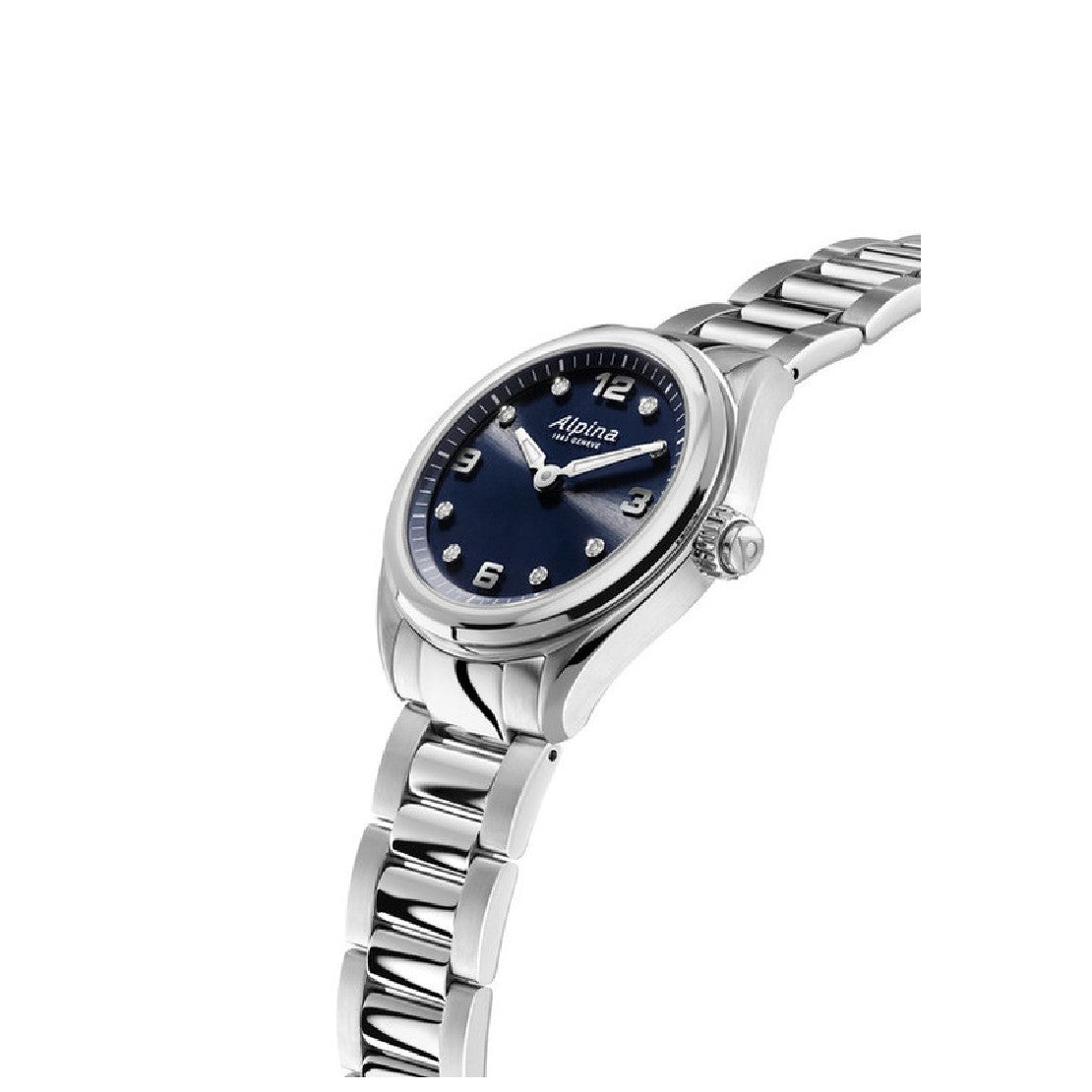 ساعة ألبينا النسائية بحركة كوارتز ولون مينا أزرق - ALP-0091(8/D 0.04CT)+Strap+Charger