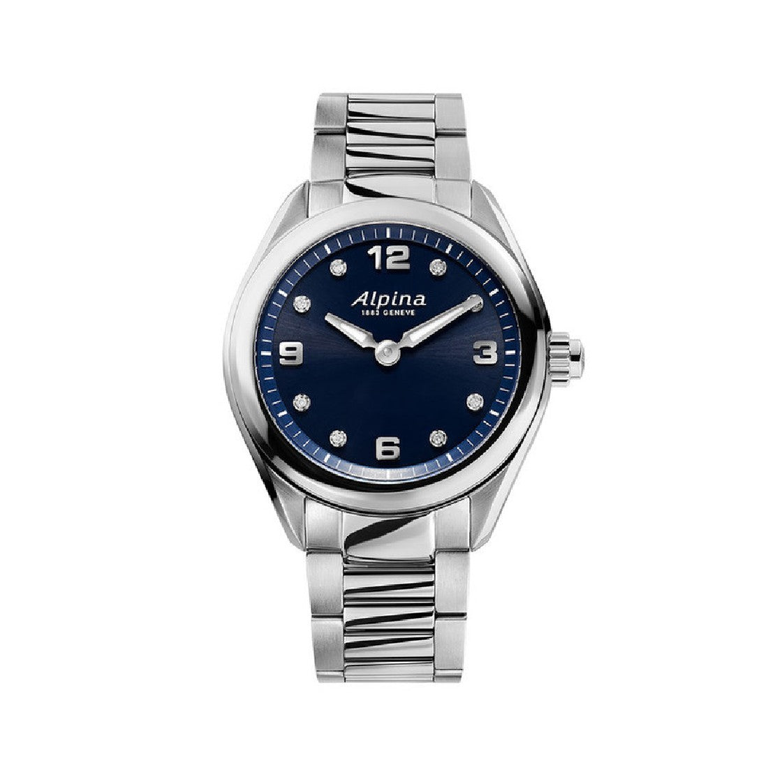 ساعة ألبينا النسائية بحركة كوارتز ولون مينا أزرق - ALP-0091(8/D 0.04CT)+Strap+Charger