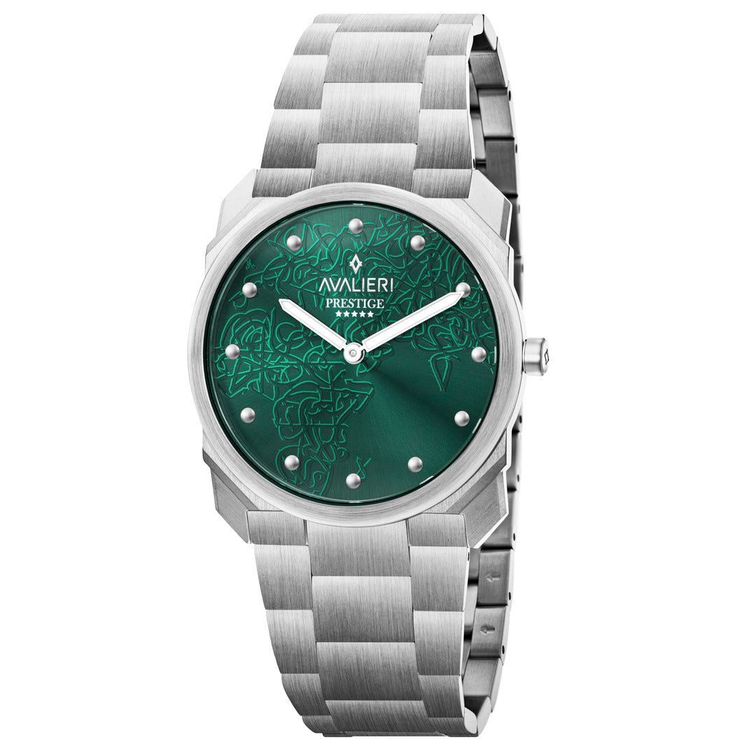 Avalieri Prestige Men's Watch, Swiss Quartz Movement, Green Dial - AP-0097