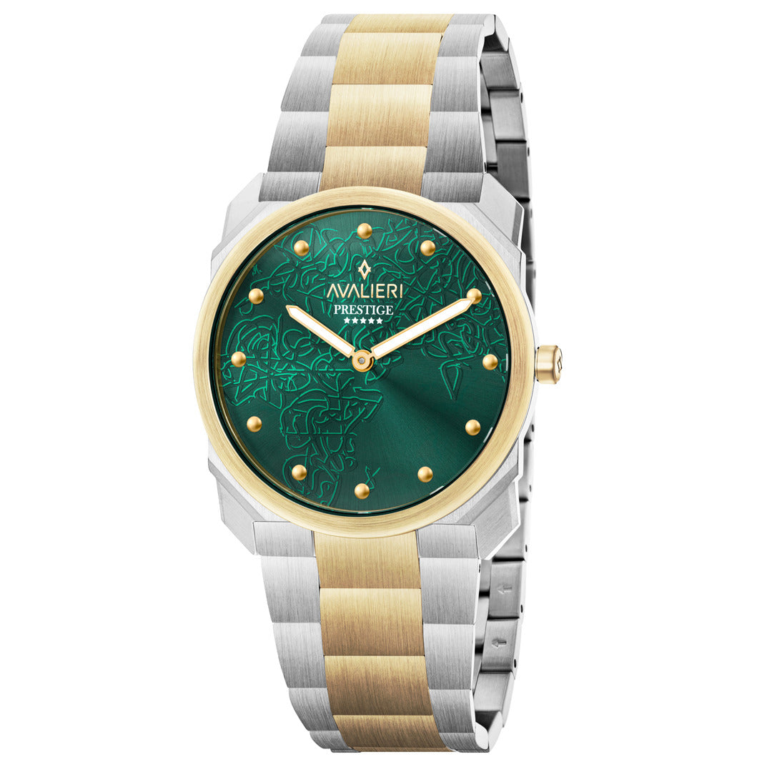 Avalieri Prestige Men's Watch, Swiss Quartz Movement, Green Dial - AP-0098