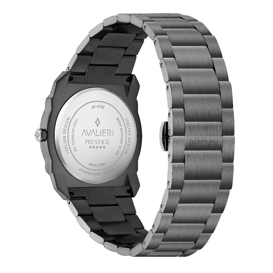 Avalieri Prestige Men's Watch, Swiss Quartz Movement, Gray Dial - AP-0105