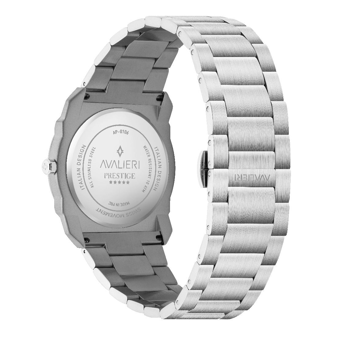 Avalieri Prestige Men's Watch, Swiss Quartz Movement, Black Dial - AP-0106