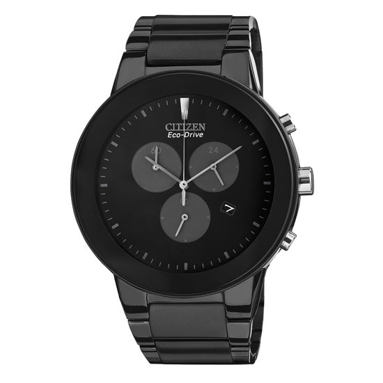 Citizen Men's Watch with Light Powered Movement and Black Dial - AT2245-57E