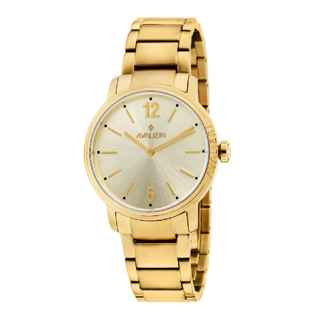 Avalieri Women's Quartz Watch Gold Dial - AV-2036B