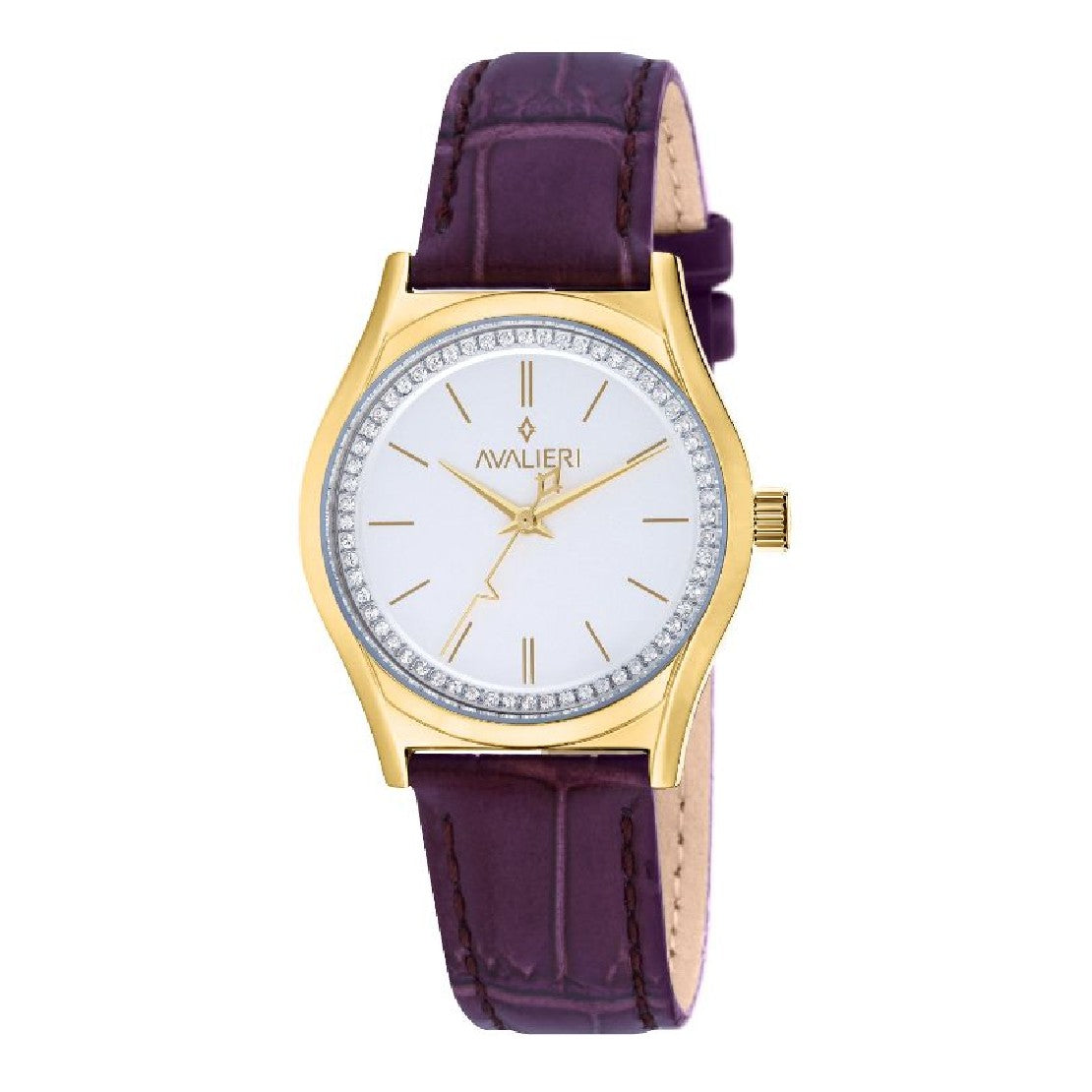 Avalieri Women's Quartz White Dial Watch - AV-2048B