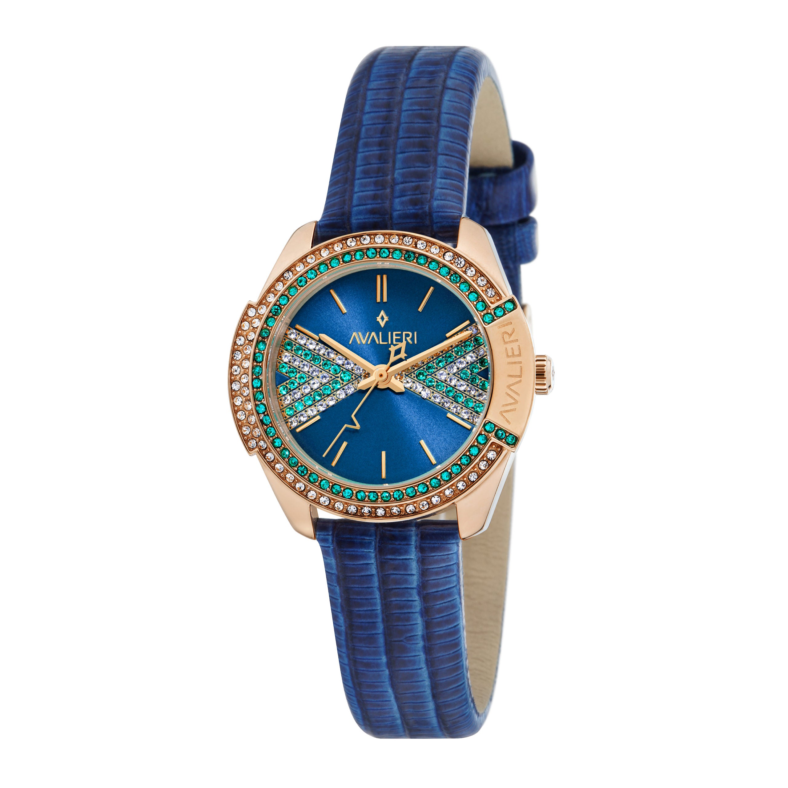 ساعة أفاليري النسائية بحركة كوارتز ولون مينا أزرق - AV-2186B