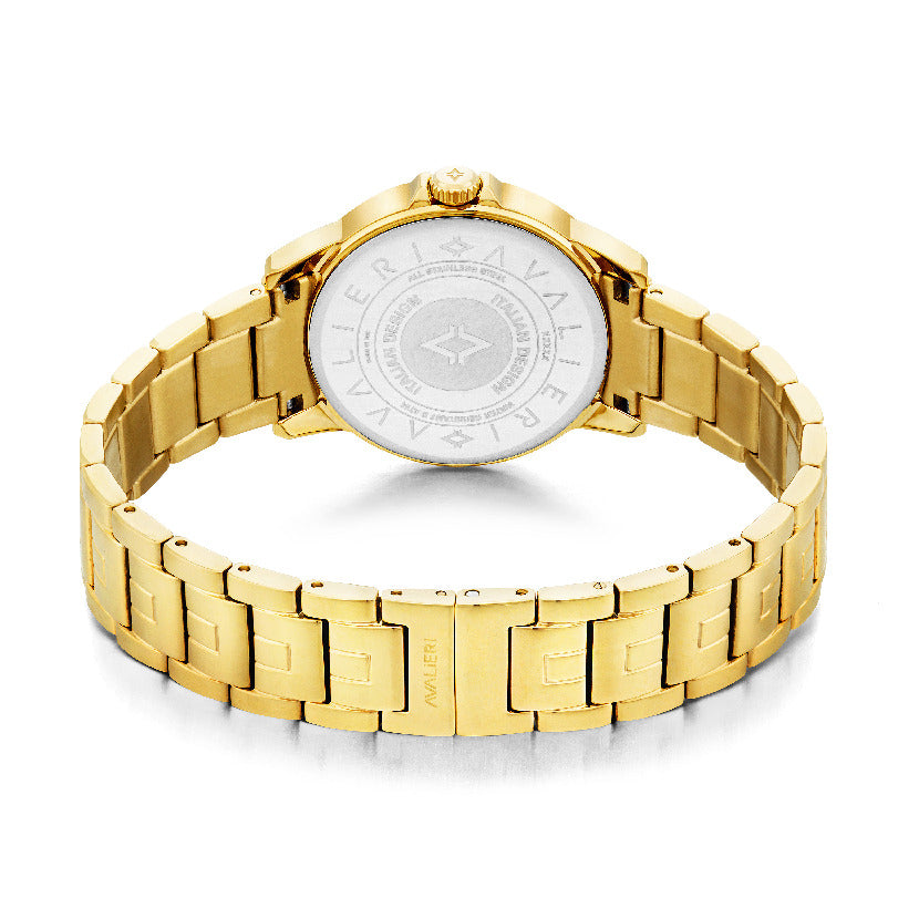 Avalieri Women's Quartz Watch Gold Dial - AV-2194B