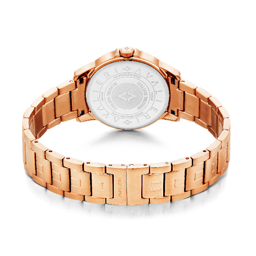 Avalieri Women's Quartz Watch Rose Gold Dial - AV-2195B