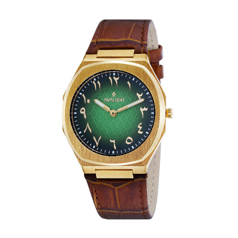 Avalieri Men's Quartz Green Dial Watch - AV-2211B