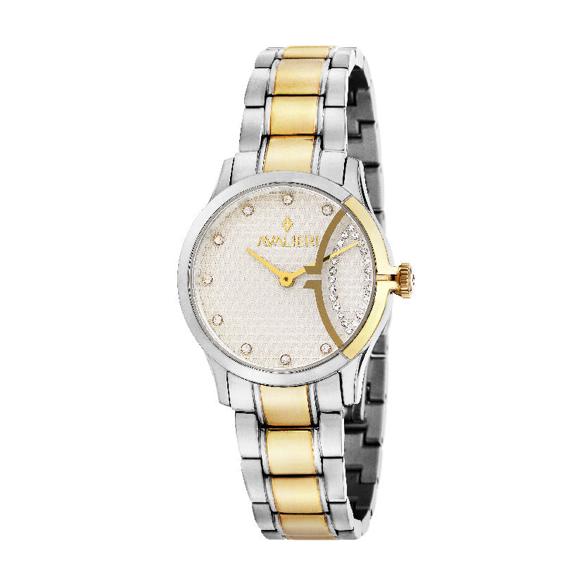 Avalieri Women's Quartz Watch With Silver White Dial - AV-2259B