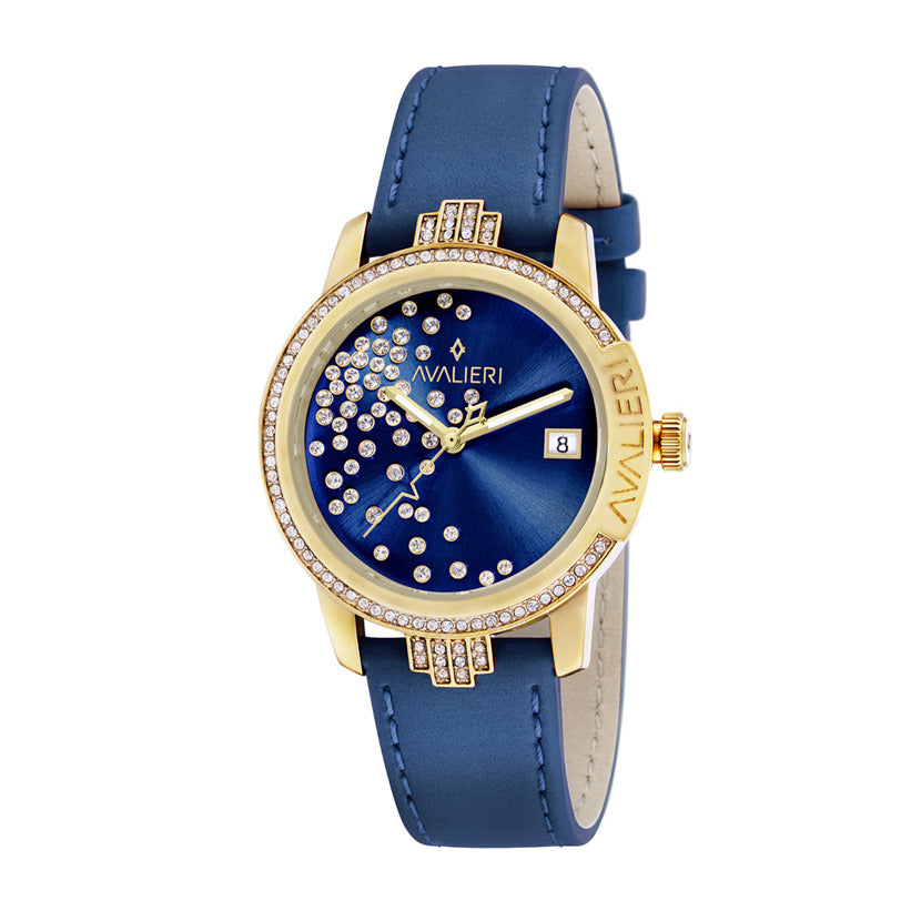 Avalieri Women's Quartz Blue Dial Watch - AV-2271B
