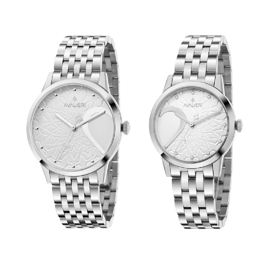 Avalieri Couple Watch Set, Quartz, Silver Dial - AV-2313B, AV-2321B