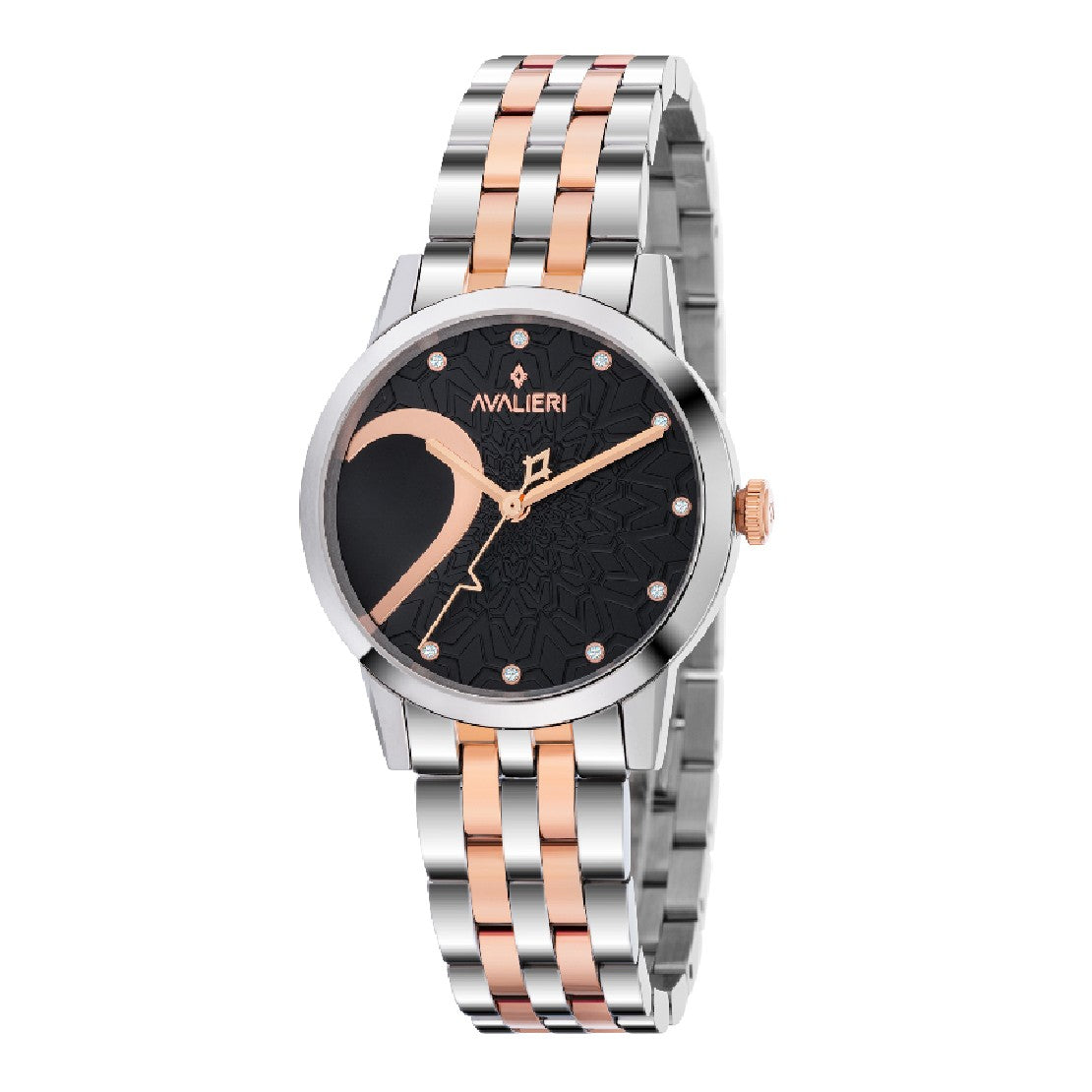 Avalieri Women's Quartz Black Dial Watch - AV-2325B