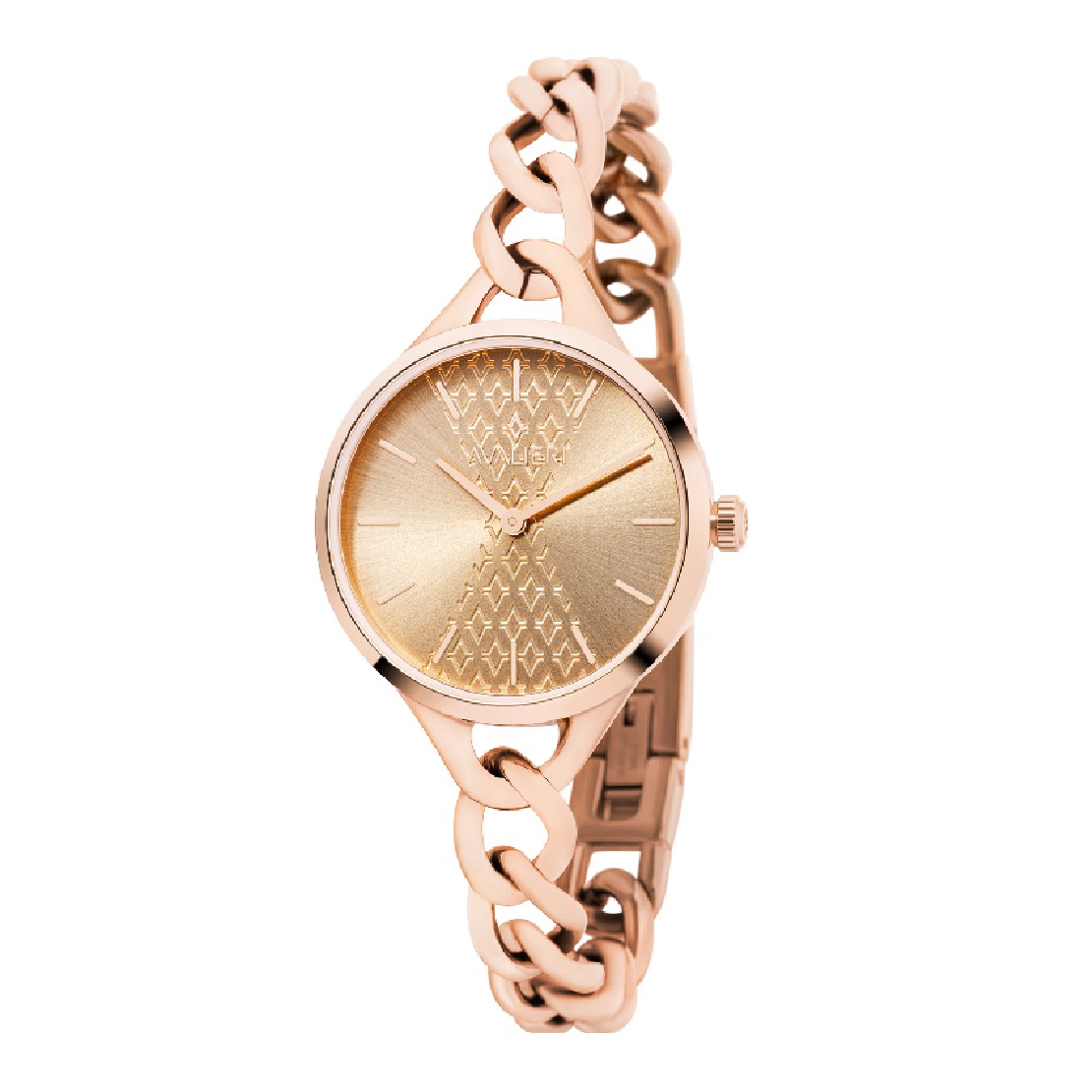 Avalieri Women's Quartz Watch Rose Gold Dial - AV-2334B