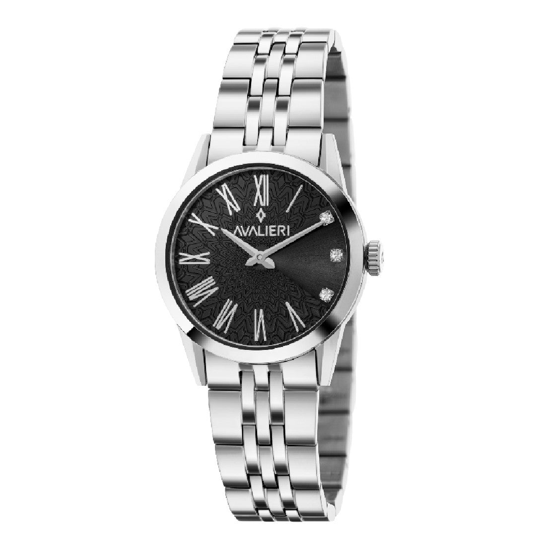 Avalieri Women's Quartz Black Dial Watch - AV-2359B