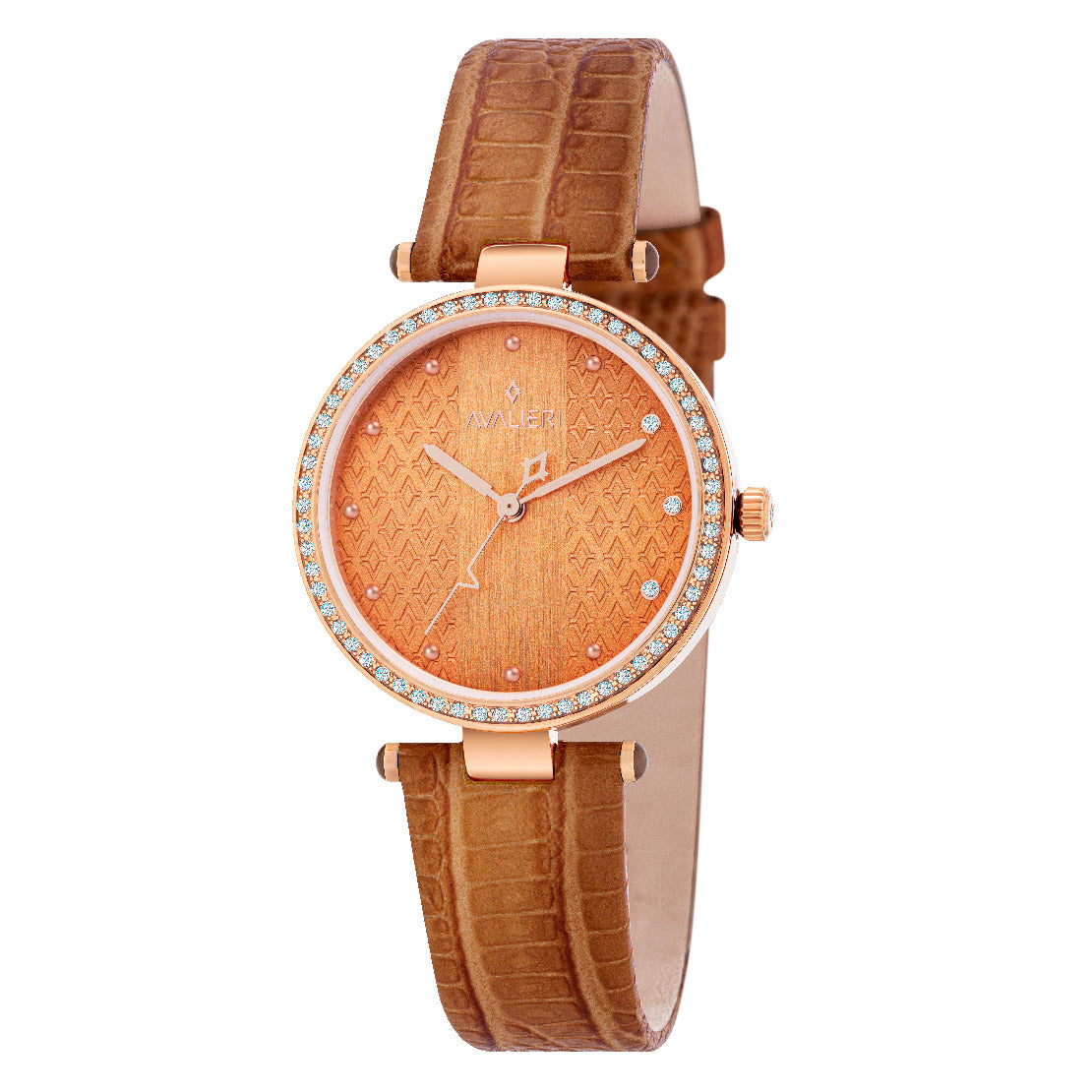 Avalieri Women's Quartz Watch, Orange Dial - AV-2442B