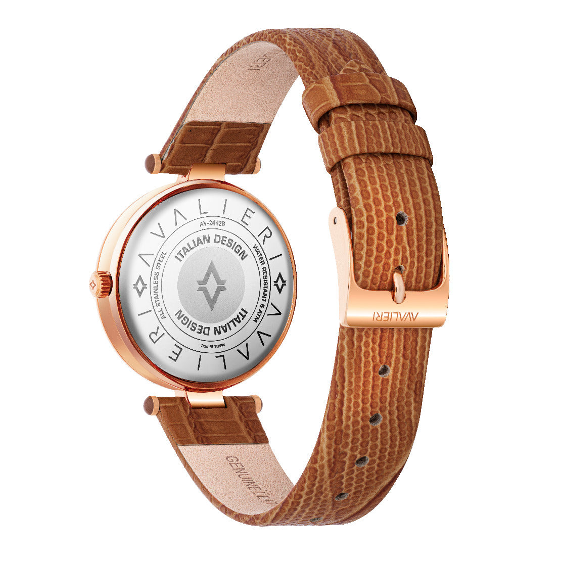 Avalieri Women's Quartz Watch, Orange Dial - AV-2442B