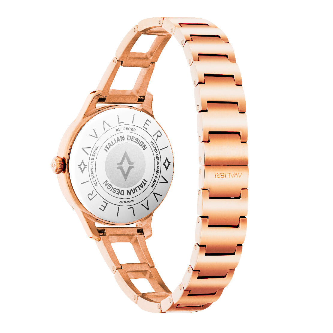 Avalieri Women's Quartz Watch Rose Gold Dial - AV-2502B