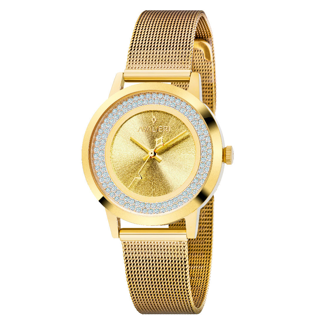 Avalieri Women's Quartz Watch Gold Dial - AV-2543B