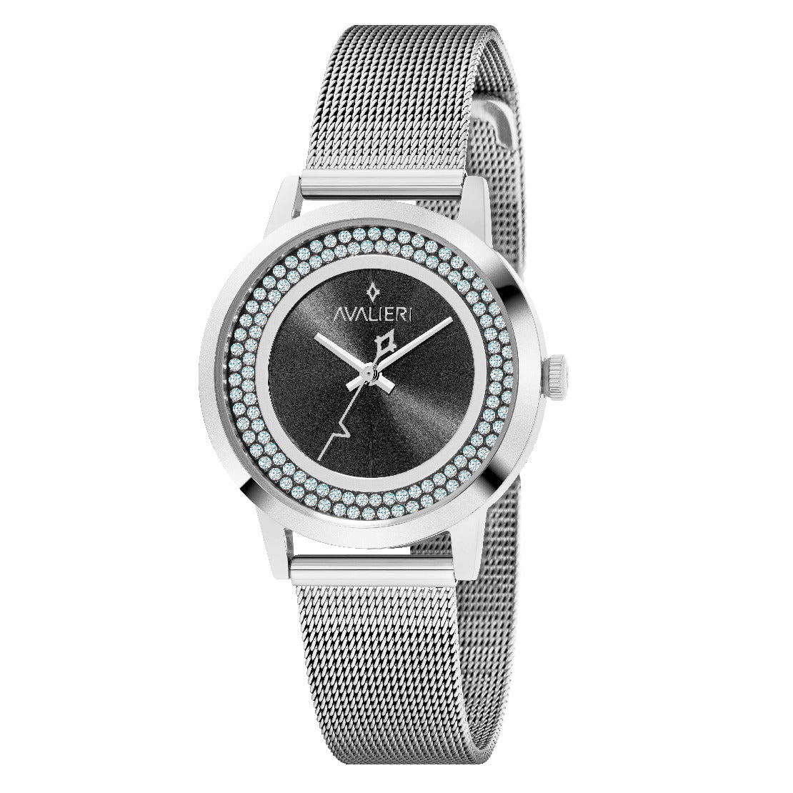 Avalieri Women's Quartz Black Dial Watch - AV-2545B