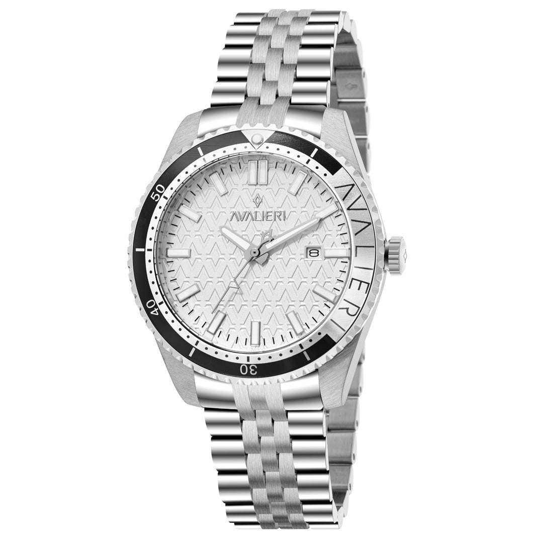 Avalieri Men's Quartz Watch With Silver White Dial - AV-2560B