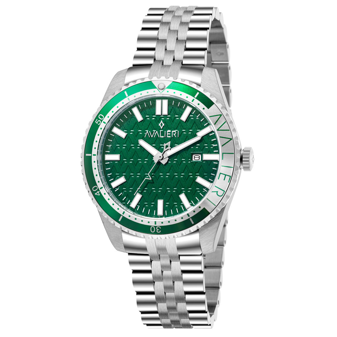 Avalieri Men's Quartz Green Dial Watch - AV-2562B