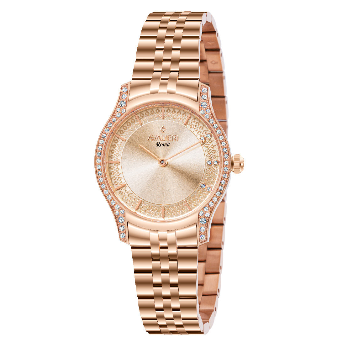 Avalieri Women's Quartz Watch Rose Gold Dial - AV-2570B